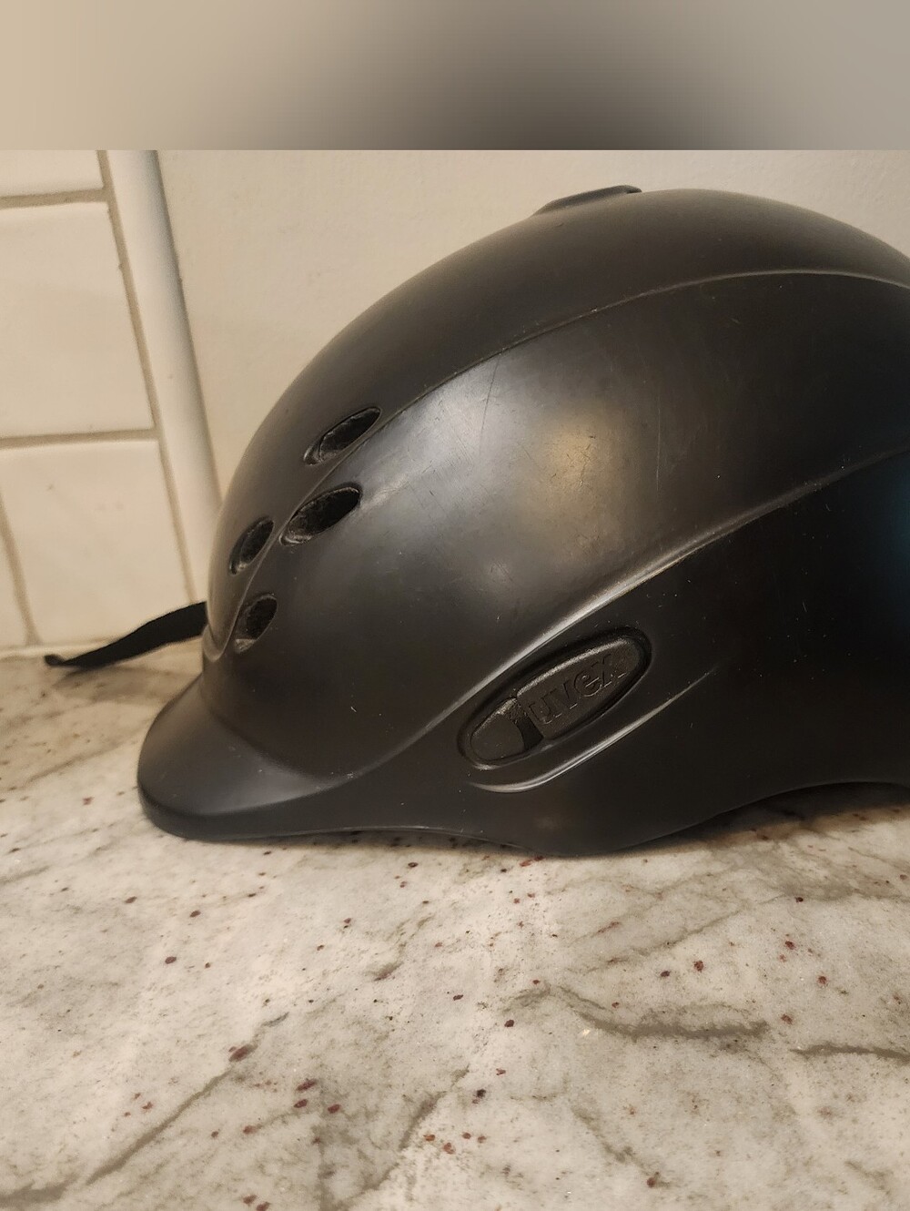 Black Riding Helmet with Vents